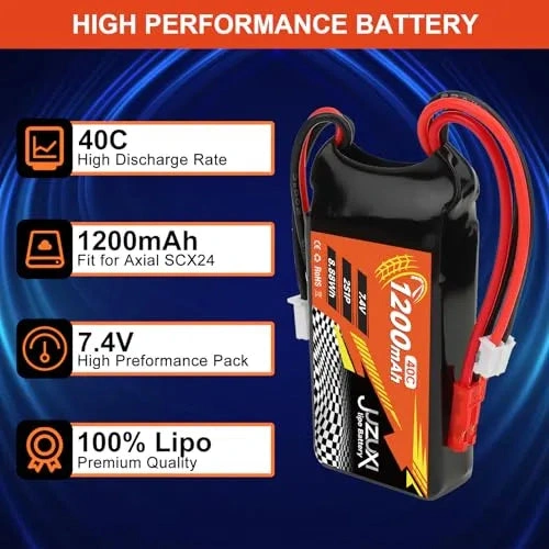 High-Power 2S 1200mAh Lipo Battery for FPV Racing & RC Models!